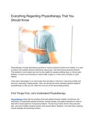 Everything Regarding Physiotherapy That You Should Know.pdf