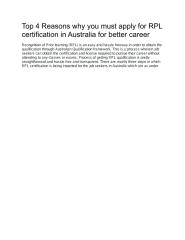 Top 4 Reasons why you must apply for RPL certification in Australia for better career.pdf
