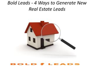 Bold Leads - 4 Ways to Generate New Real Estate Leads.pdf